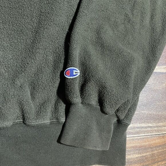 Vtg Champion Sweatshirt Men’s M Crewneck Pullover Spell Out Script Logo Green - Picture 3 of 9